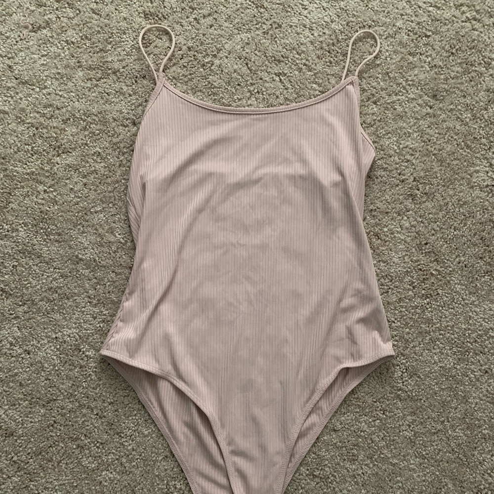 Pink/ nude bodysuit, size large